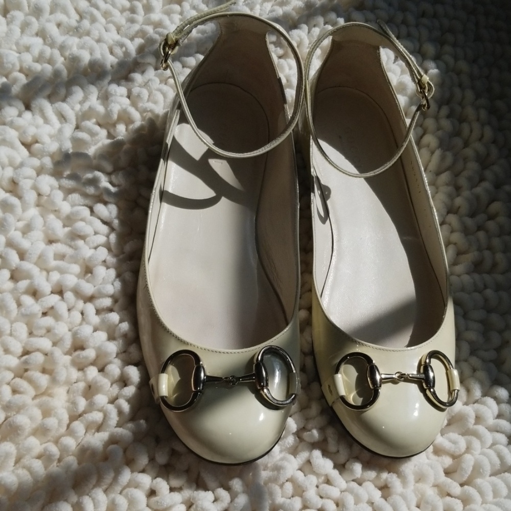 Gucci Metallic Loafers with Straps